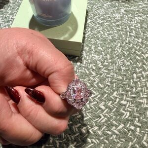 Elegant Pink Gemstone Ring size 11